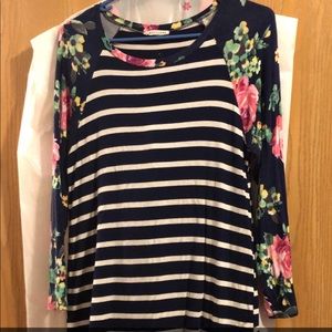 Floral and strip shirt